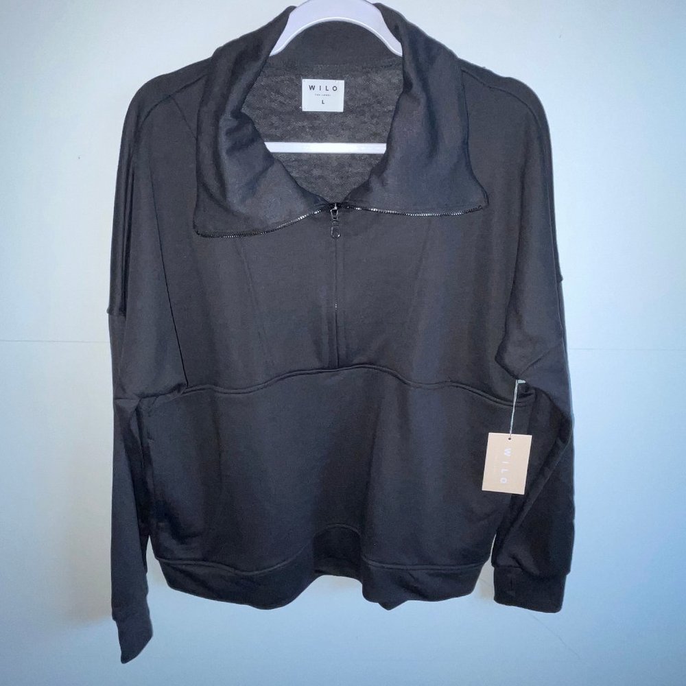 New! WILO the Label Bella 1/2 Zip Top in Vintage Black - Picture 10 of 12